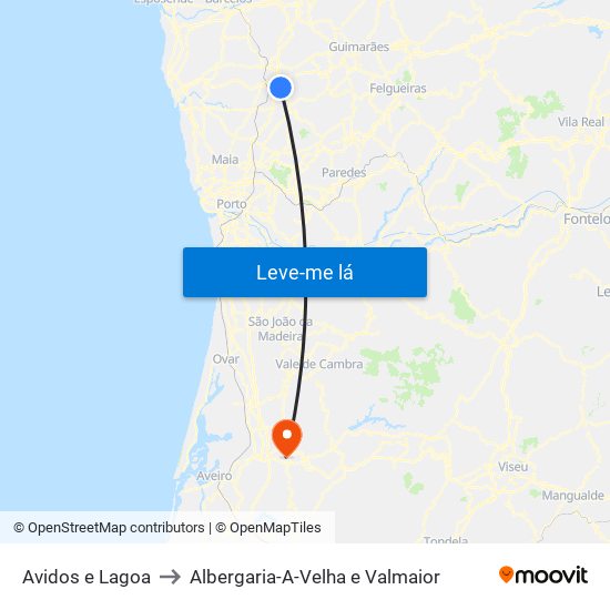 Avidos e Lagoa to Albergaria-A-Velha e Valmaior map