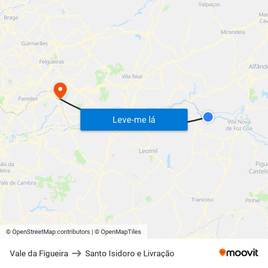 Vale da Figueira to Santo Isidoro e Livração map