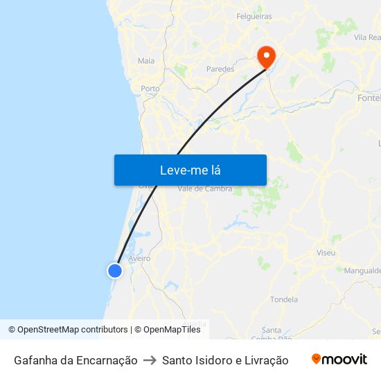 Gafanha da Encarnação to Santo Isidoro e Livração map