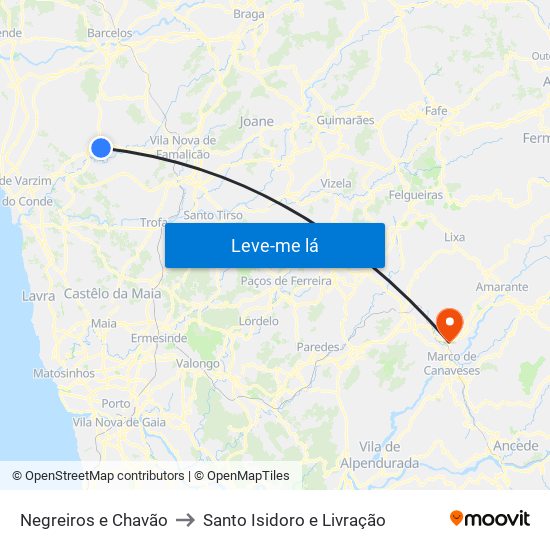 Negreiros e Chavão to Santo Isidoro e Livração map