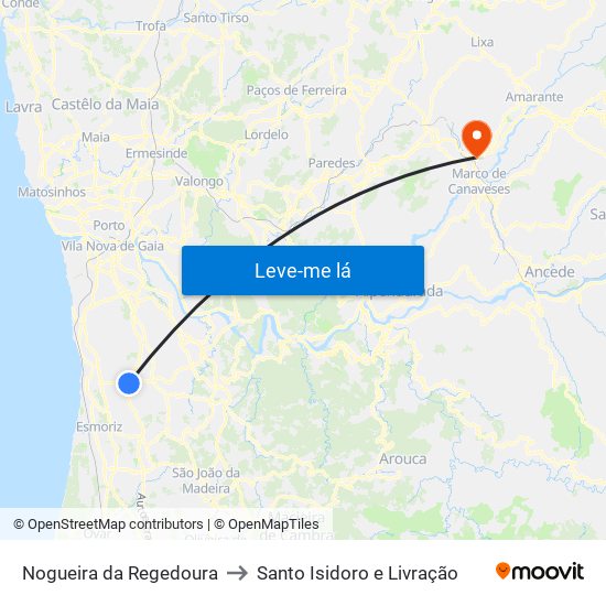Nogueira da Regedoura to Santo Isidoro e Livração map