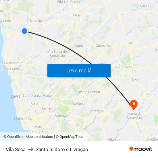 Vila Seca to Santo Isidoro e Livração map