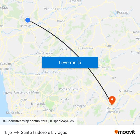 Lijó to Santo Isidoro e Livração map