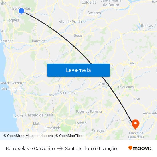 Barroselas e Carvoeiro to Santo Isidoro e Livração map