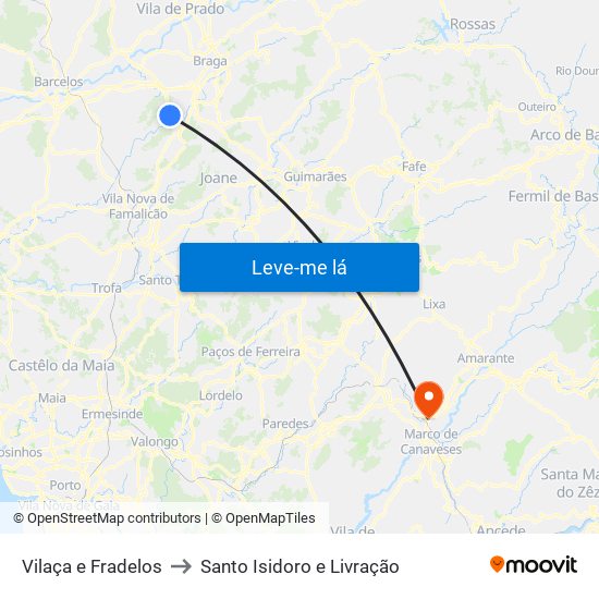 Vilaça e Fradelos to Santo Isidoro e Livração map