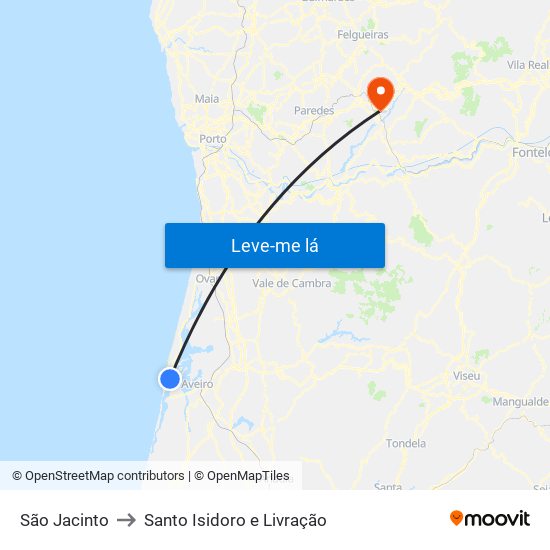 São Jacinto to Santo Isidoro e Livração map