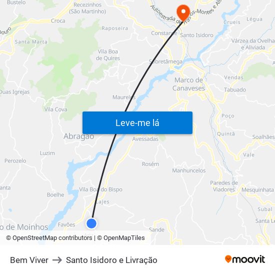 Bem Viver to Santo Isidoro e Livração map