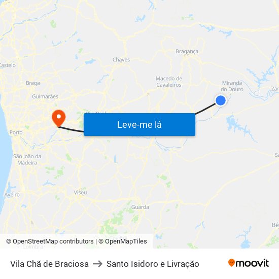 Vila Chã de Braciosa to Santo Isidoro e Livração map