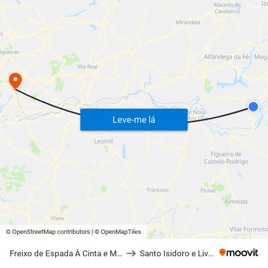 Freixo de Espada À Cinta e Mazouco to Santo Isidoro e Livração map