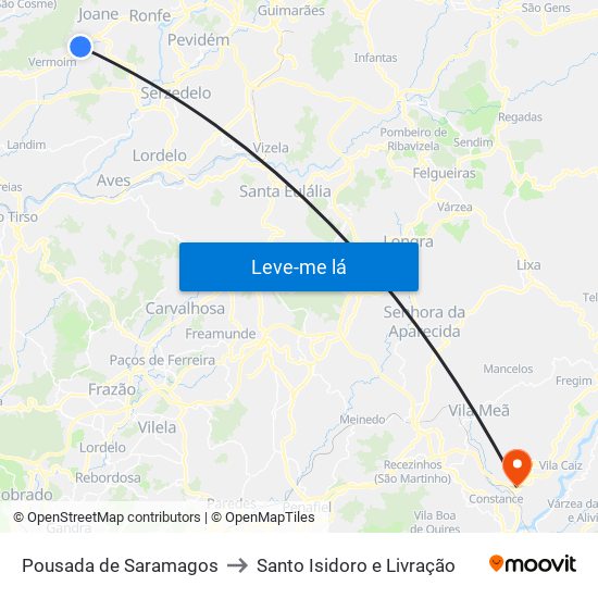 Pousada de Saramagos to Santo Isidoro e Livração map
