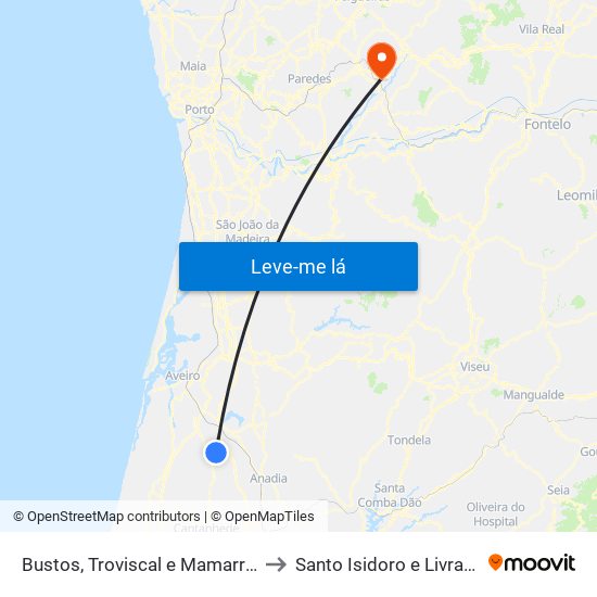 Bustos, Troviscal e Mamarrosa to Santo Isidoro e Livração map