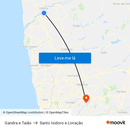 Gandra e Taião to Santo Isidoro e Livração map