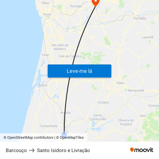 Barcouço to Santo Isidoro e Livração map