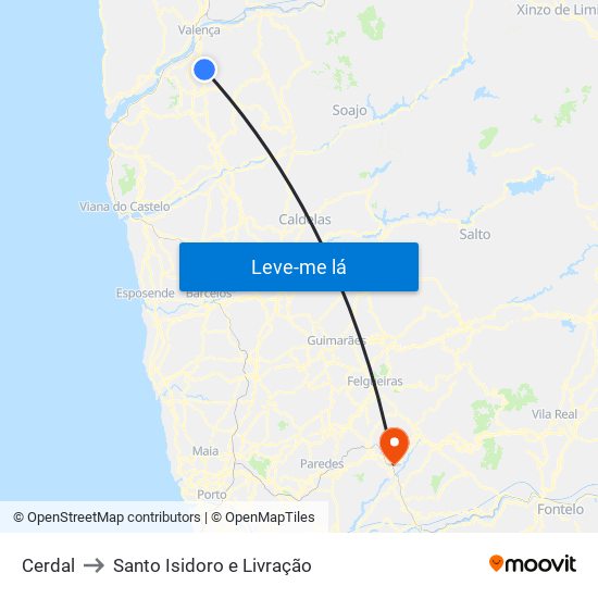 Cerdal to Santo Isidoro e Livração map