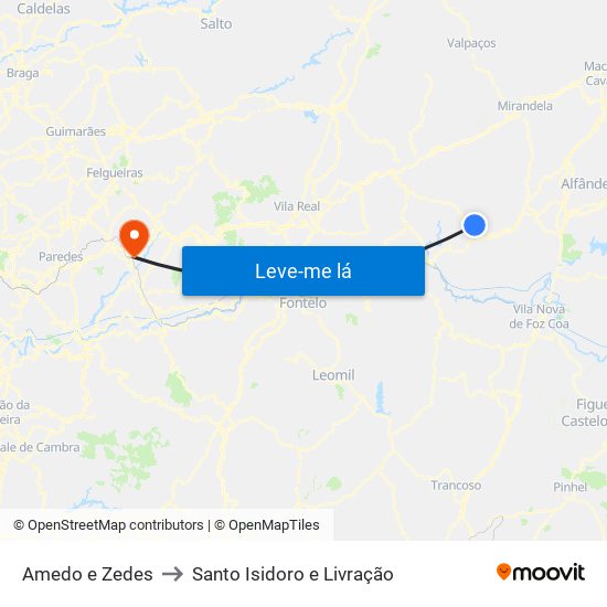 Amedo e Zedes to Santo Isidoro e Livração map