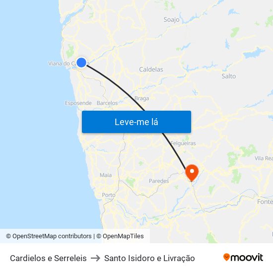 Cardielos e Serreleis to Santo Isidoro e Livração map