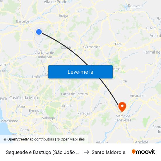 Sequeade e Bastuço (São João e Santo Estêvão) to Santo Isidoro e Livração map