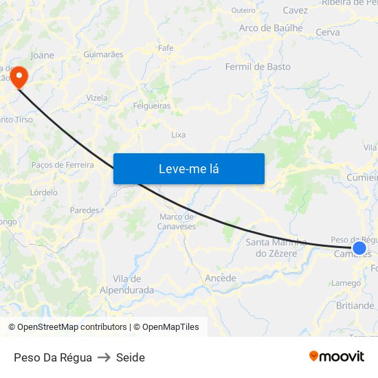 Peso Da Régua to Seide map