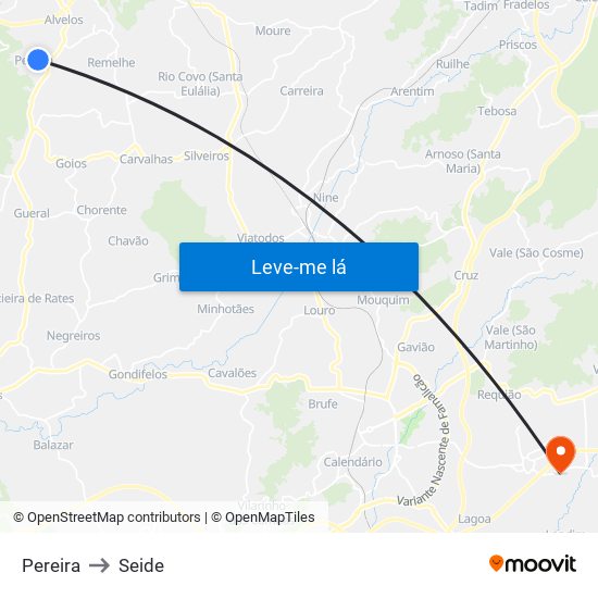 Pereira to Seide map