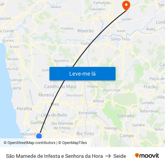 São Mamede de Infesta e Senhora da Hora to Seide map