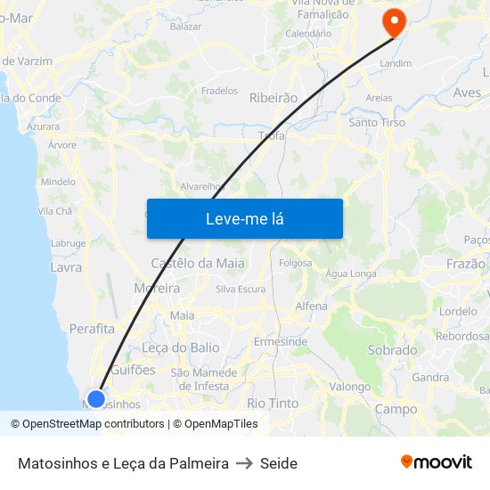 Matosinhos e Leça da Palmeira to Seide map