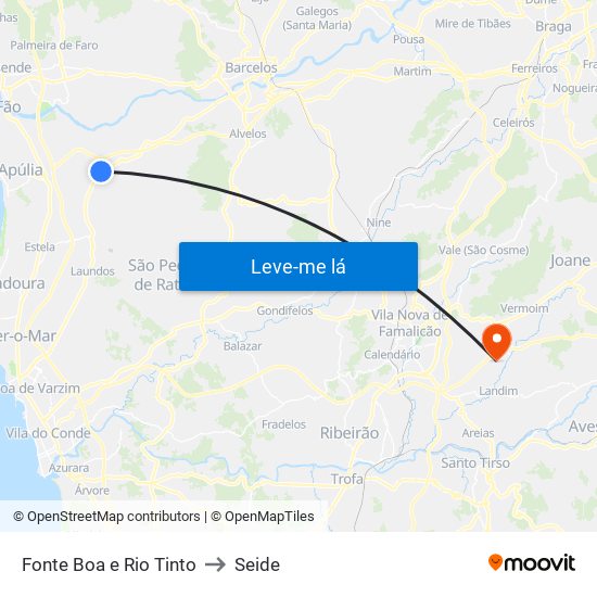 Fonte Boa e Rio Tinto to Seide map