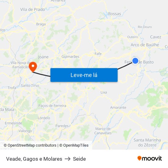 Veade, Gagos e Molares to Seide map