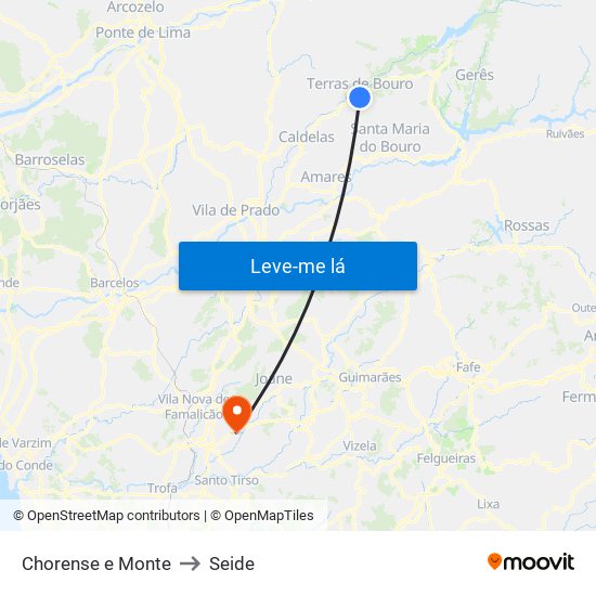 Chorense e Monte to Seide map