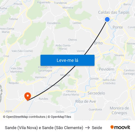 Sande (Vila Nova) e Sande (São Clemente) to Seide map