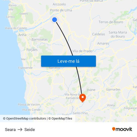 Seara to Seide map