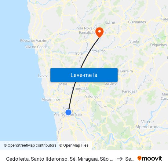 Cedofeita, Santo Ildefonso, Sé, Miragaia, São Nicolau e Vitória to Seide map