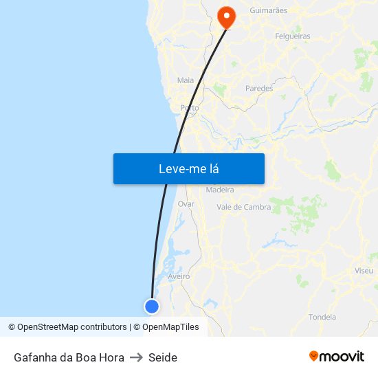 Gafanha da Boa Hora to Seide map
