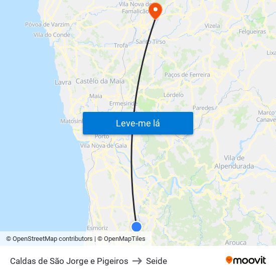 Caldas de São Jorge e Pigeiros to Seide map