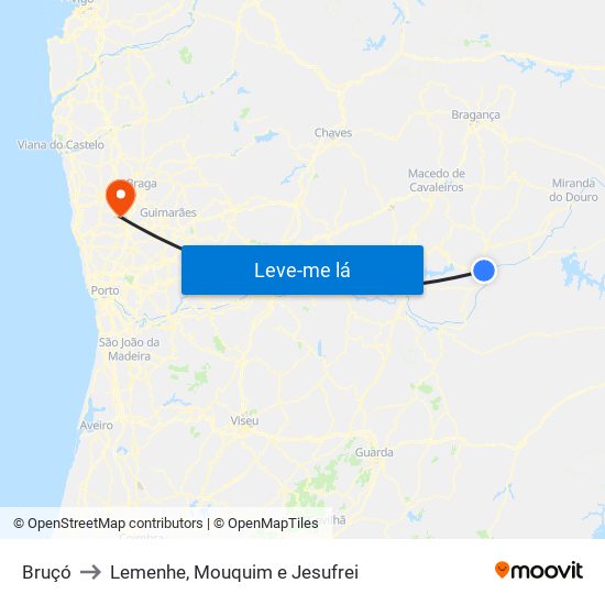 Bruçó to Lemenhe, Mouquim e Jesufrei map