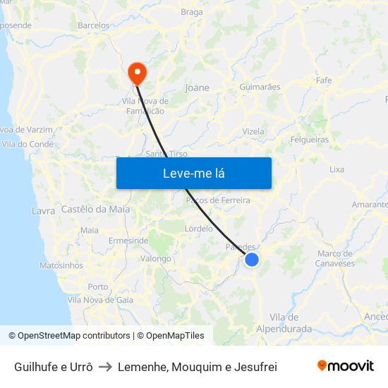 Guilhufe e Urrô to Lemenhe, Mouquim e Jesufrei map