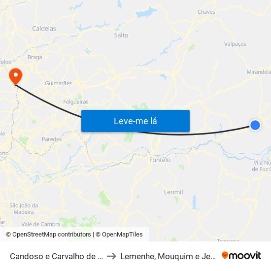 Candoso e Carvalho de Egas to Lemenhe, Mouquim e Jesufrei map