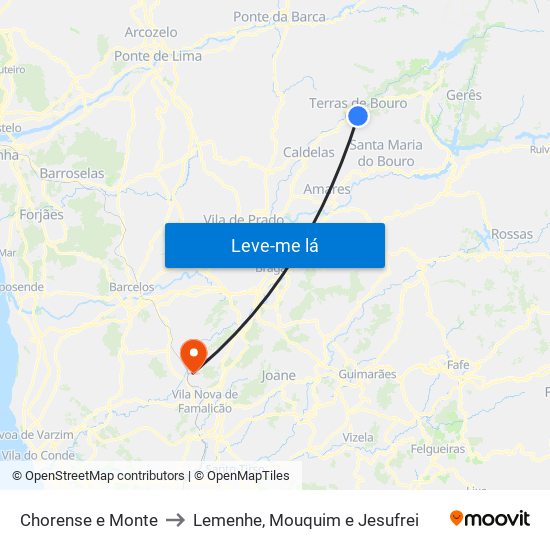 Chorense e Monte to Lemenhe, Mouquim e Jesufrei map