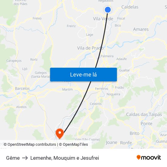 Gême to Lemenhe, Mouquim e Jesufrei map