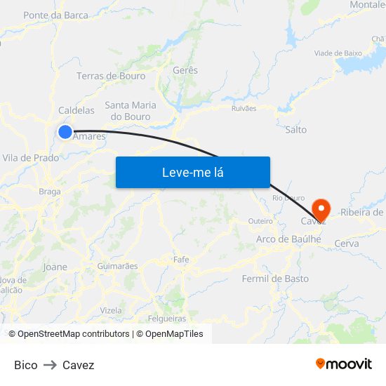 Bico to Cavez map