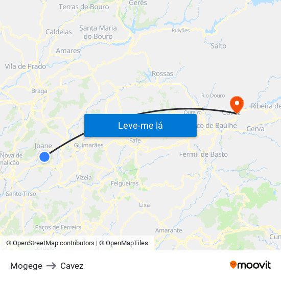 Mogege to Cavez map