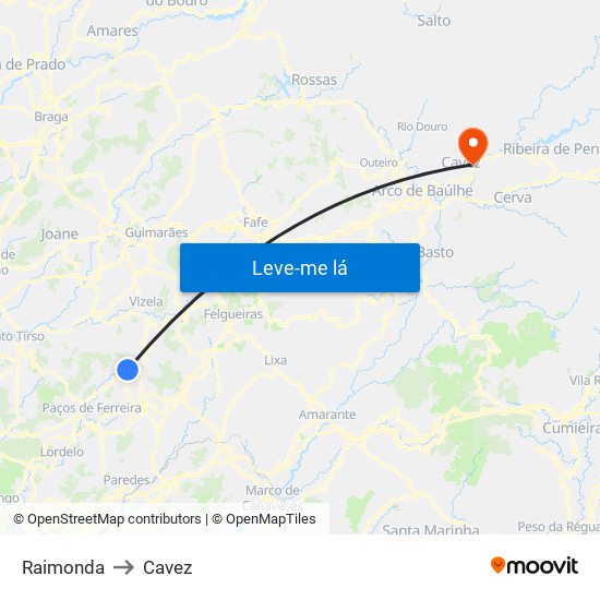 Raimonda to Cavez map