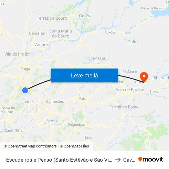 Escudeiros e Penso (Santo Estêvão e São Vicente) to Cavez map