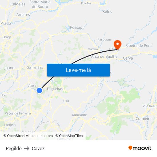 Regilde to Cavez map