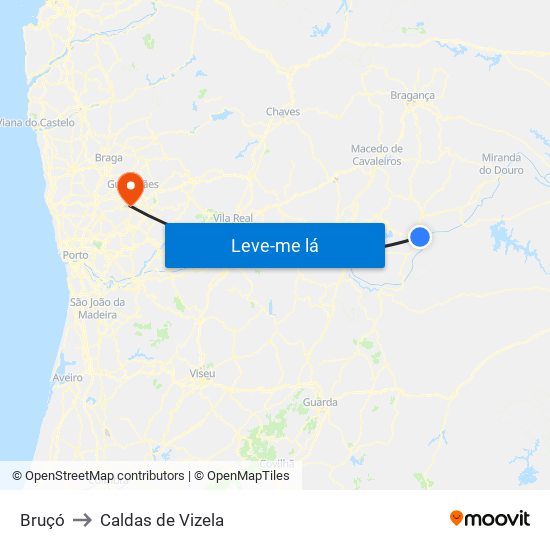 Bruçó to Caldas de Vizela map