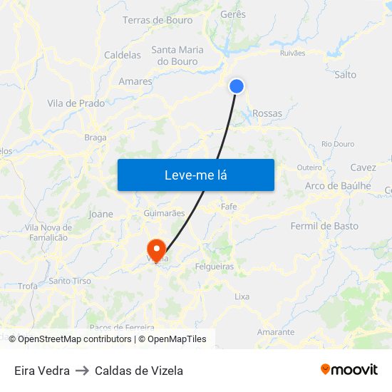 Eira Vedra to Caldas de Vizela map