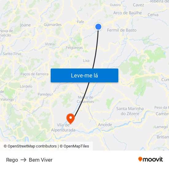 Rego to Bem Viver map