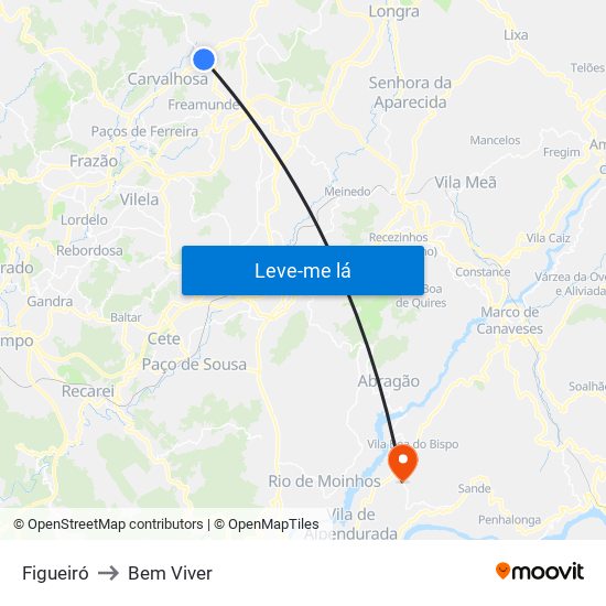 Figueiró to Bem Viver map