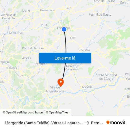 Margaride (Santa Eulália), Várzea, Lagares, Varziela e Moure to Bem Viver map