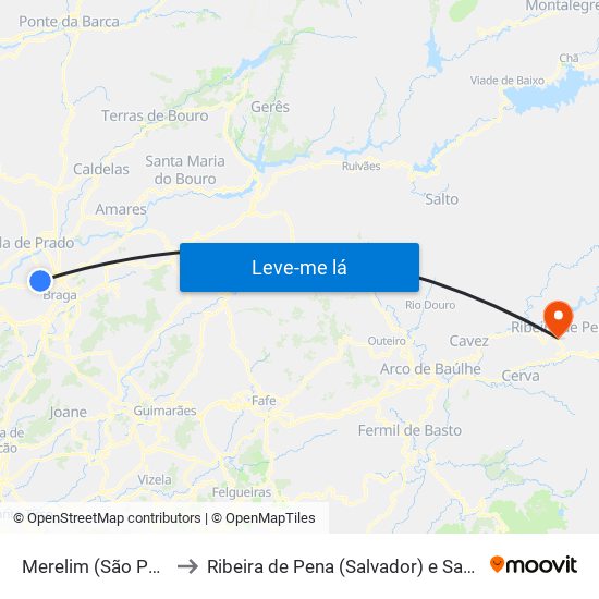 Merelim (São Pedro) e Frossos to Ribeira de Pena (Salvador) e Santo Aleixo de Além-Tâmega map