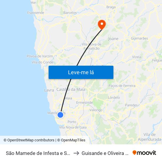 São Mamede de Infesta e Senhora da Hora to Guisande e Oliveira (São Pedro) map